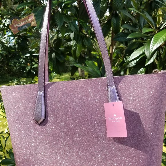 Rose Pink Lola Glitter Tote Bag Kate Spade glitter - Picture 4 of 13